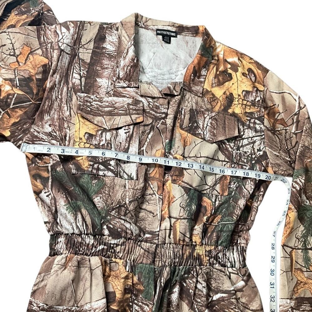 PrettyLittleThing Camo Utility Jumpsuit Women’s US 14 Hunting Print Long Sleeve - Picture 7 of 11